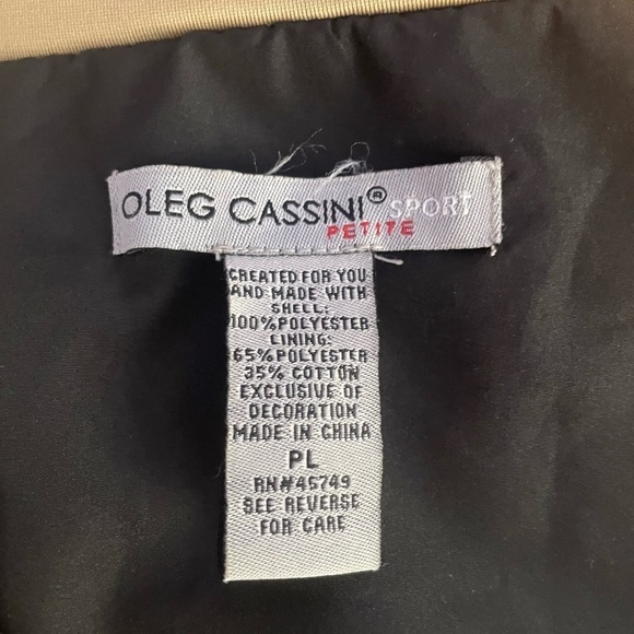 Oleg Cassini Sport Track Jacket and Pants Set in Black Tan Size Petite M/L - Picture 14 of 16